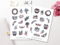 Preview: Winter Pflanzen Sticker Set